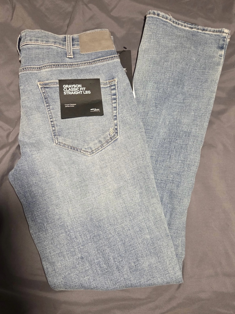 Grayson Classic Fit Straight Leg Mens Jeans - Light Blue